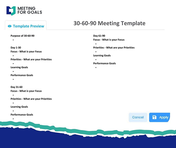 30-60-90 Meeting Template