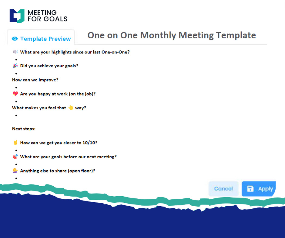 1-on-1 Monthly Meeting Template